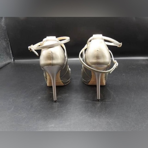 Authentic Jimmy Choo Silver Patent Leather Sandals Size 36.5 - Picture 2 of 9